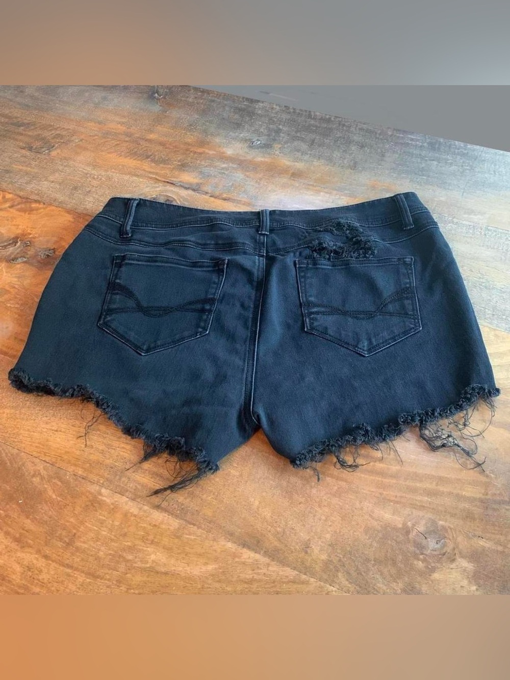 Roz & Ali Reworked Ripped Jean Shorts - Picture 4 of 6